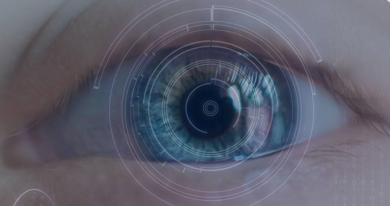 An eyeball looking at data